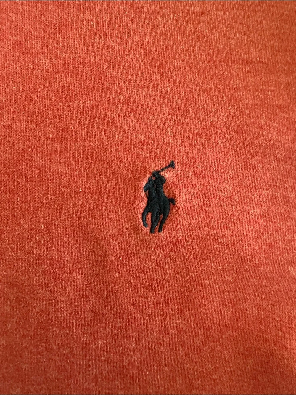 Ralph Lauren POLO Heathered  Red Short-Sleeve Polo with Navy Pony | Size: Medium